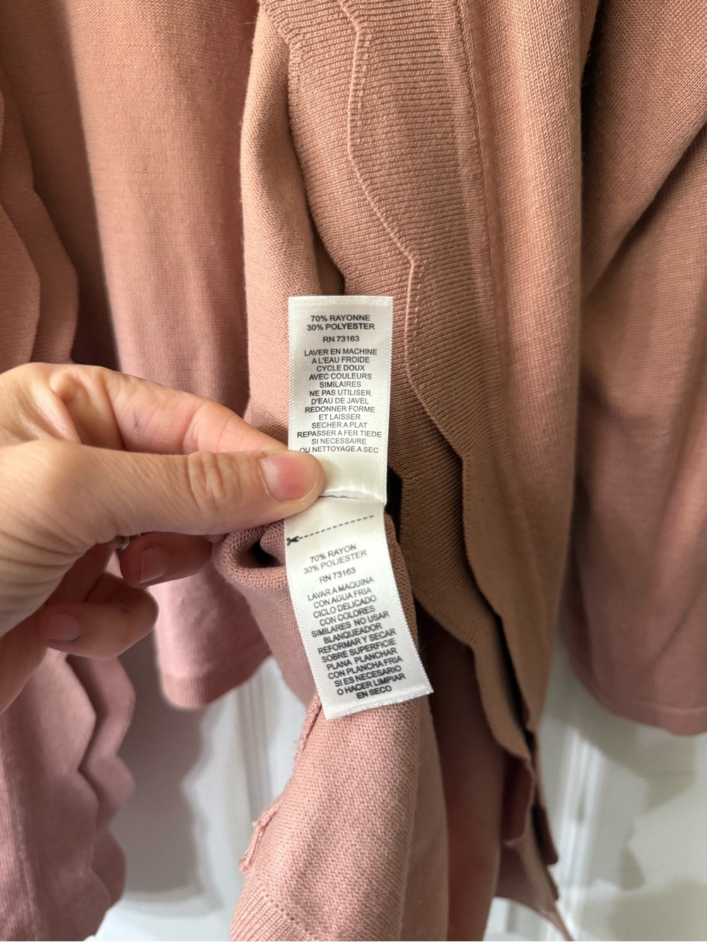 Cable & Gauge Pink Open Cardigan Sweater Duster 2X - Picture 5 of 6